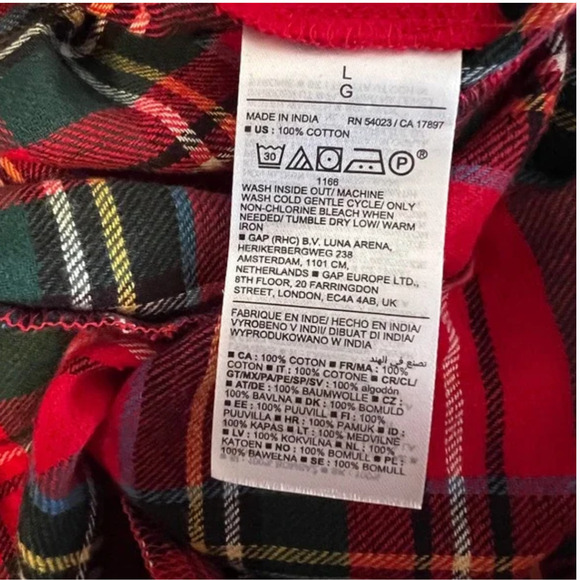 NWT Old Navy Red Tartan Christmas Plaid Flannel Pajama Joggers - Picture 7 of 10